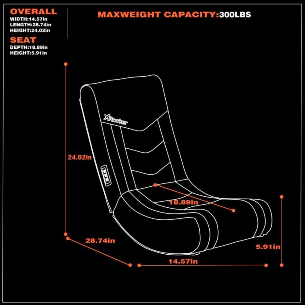 X Rocker Solo Floor Rocker Gaming‎ Chair with RGB Lighting - Picture 6 of 6